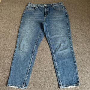 Topshop Moto Women’s 34x30 Mom Jeans Retro Medium Wash Casual Straight Leg